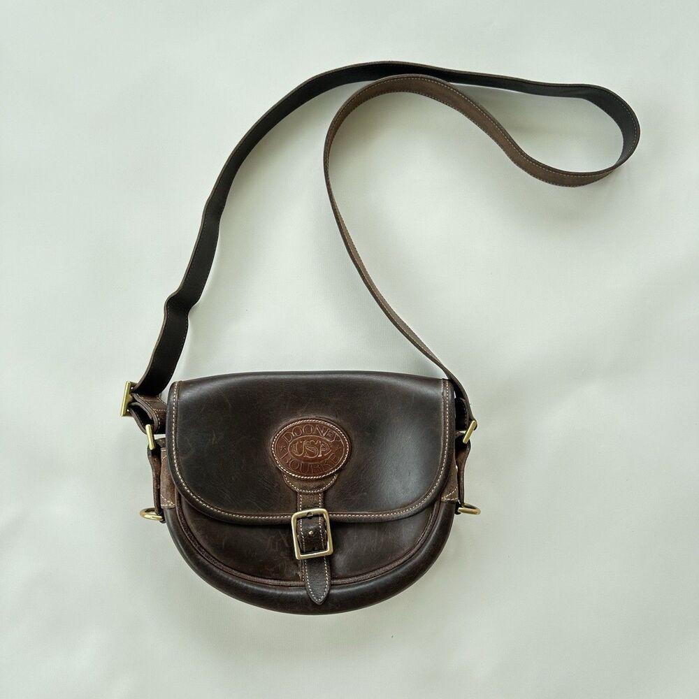 Dooney Bourke RARE Vintage N508 Leather Nubuck SADDLE X/Body USA